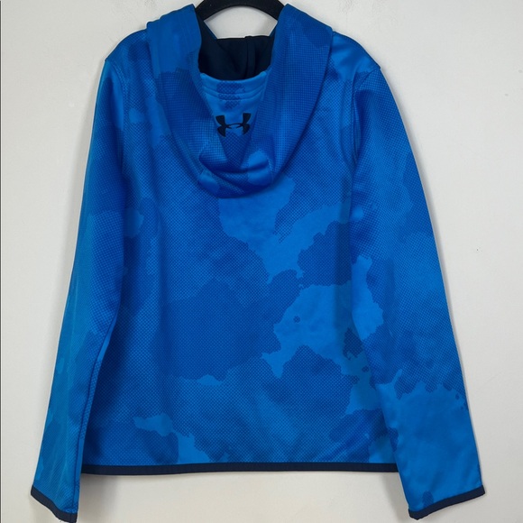 Under Armour Kids Royal Blue Camo Sweatshirt Hoodie Boys Size Small - Picture 4 of 5
